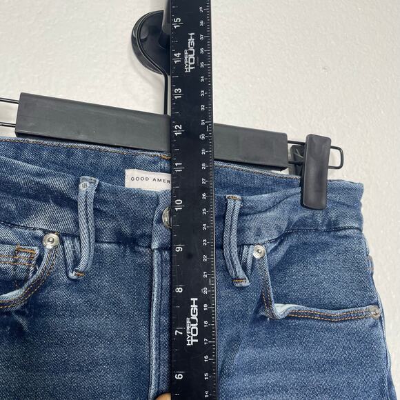 Good American Womens Jeans Size 2 Medium Wash Skinny Leg Distressed Denim - Picture 6 of 12